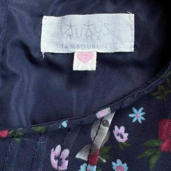 TUTU’S & TAMBOURINES Woodland Creatures Dress Girls 7 Blue Bunny Rabbit Unicorns - Picture 7 of 8